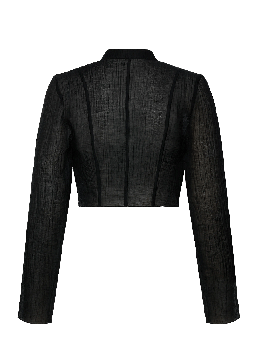 Mango - Lyocell blouse with toggles - langærmede bluser - black - 2