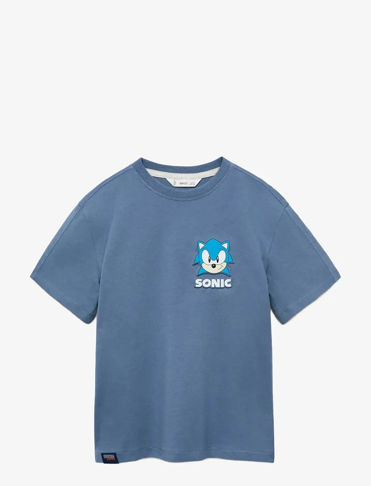 Mango - Embossed Sonic t-shirt - kortärmade t-shirts - medium blue - 0