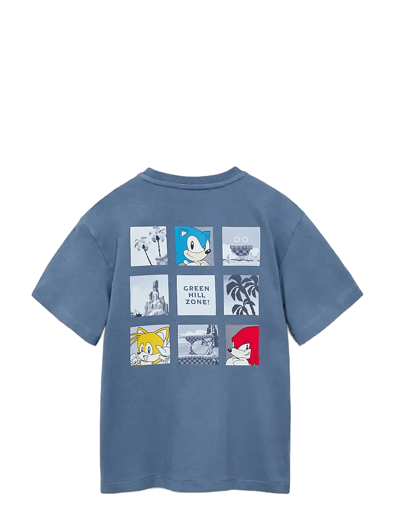 Mango - Embossed Sonic t-shirt - kortärmade t-shirts - medium blue - 1