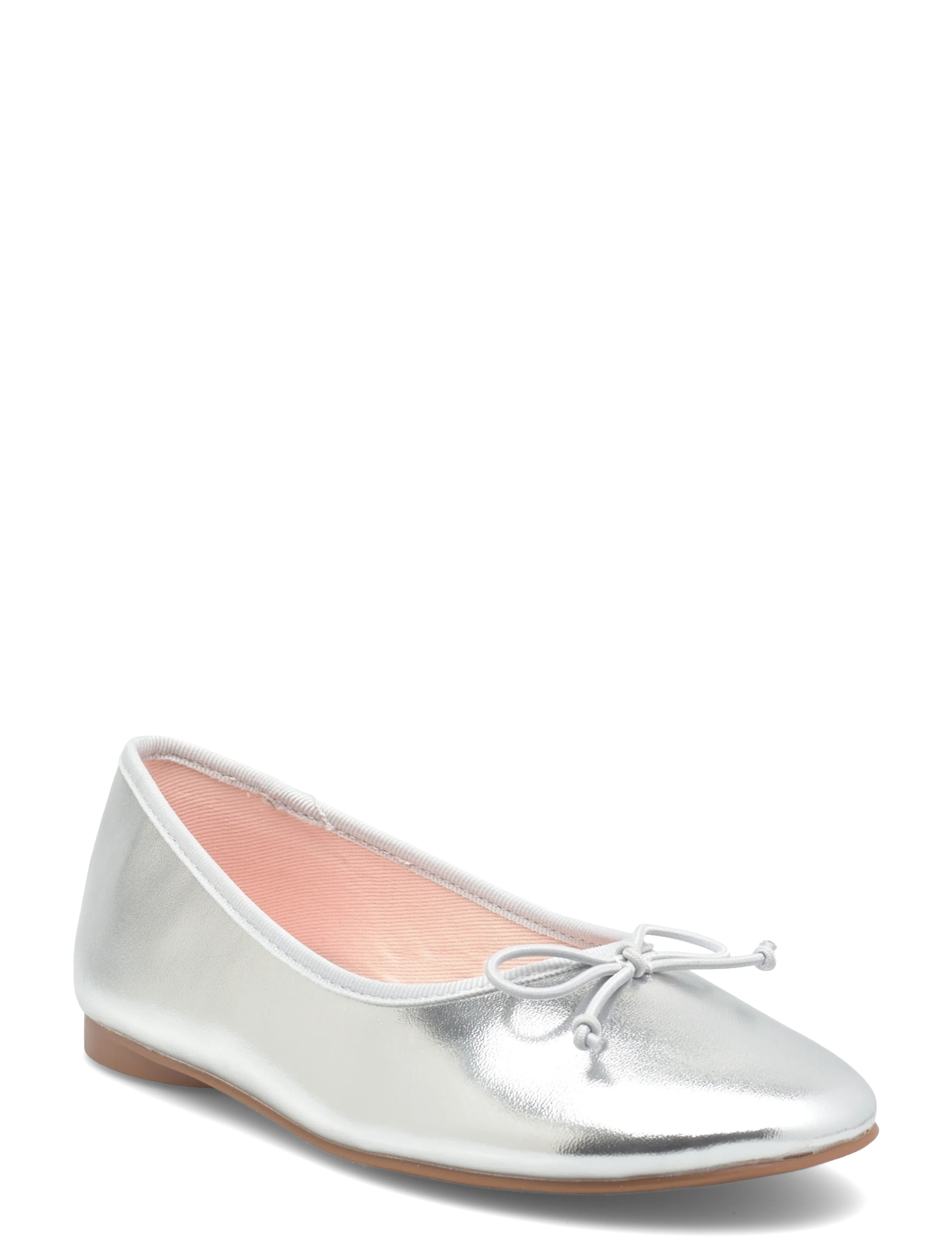 Metallic ballet flats with bow - SILVER