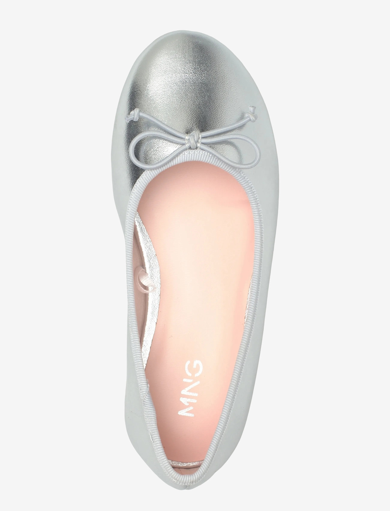 Mango - Metallic ballet flats with bow - laveste priser - silver - 3
