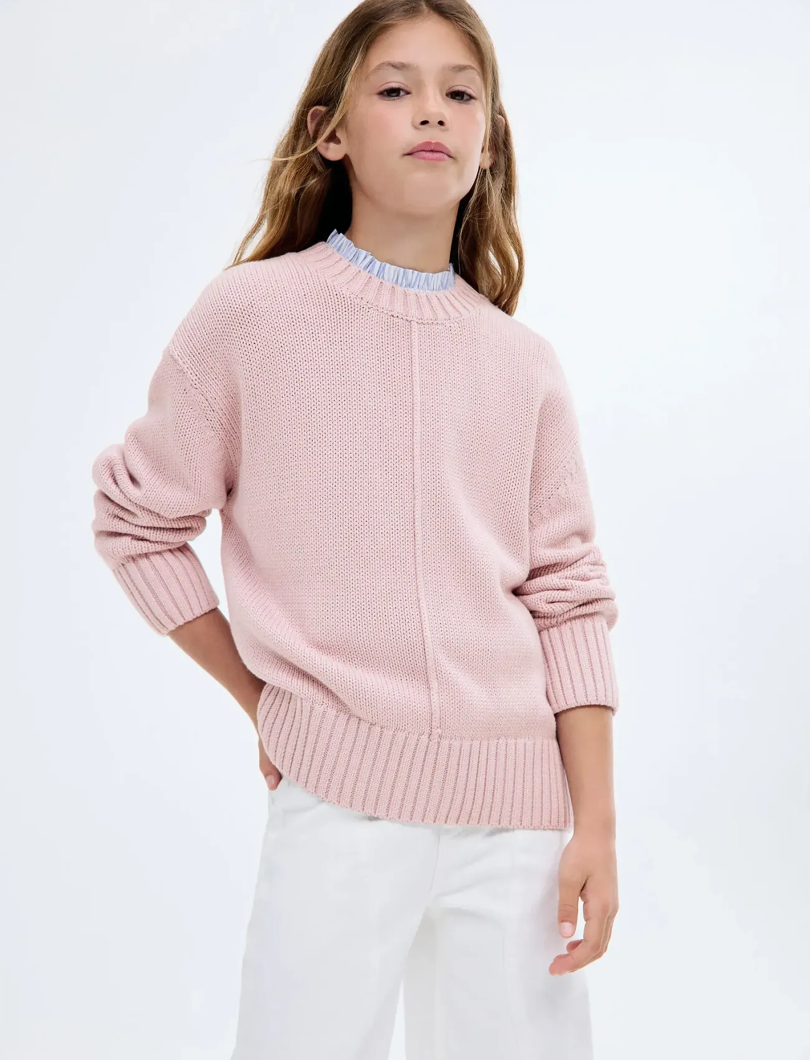 Mango Long-Sleeve Knitted Sweater, 11-12, Pink, Strik > Pullovere, Børn