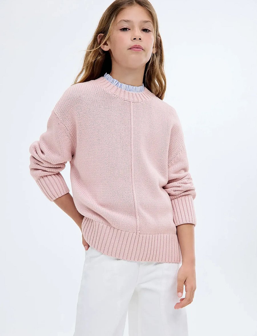 Mango - Long-sleeve knitted sweater - stickade tröjor - lt-pastel pink - 0
