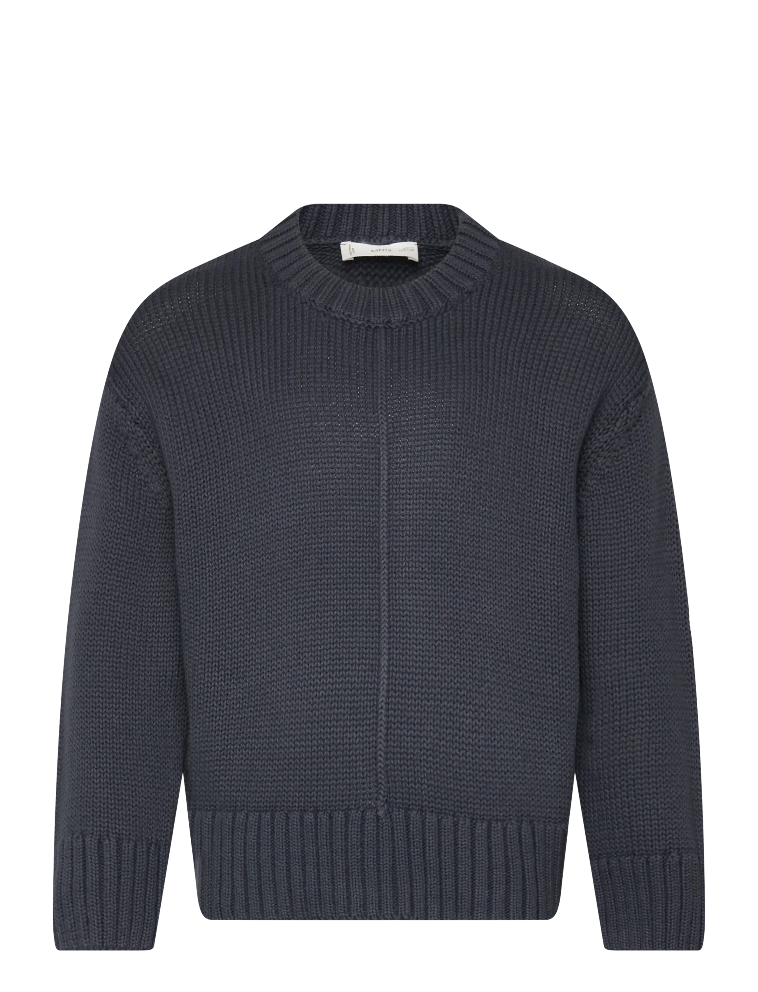 MANGO Lange Ärmel Strick Pullover Navy - 7-8 - Kinder