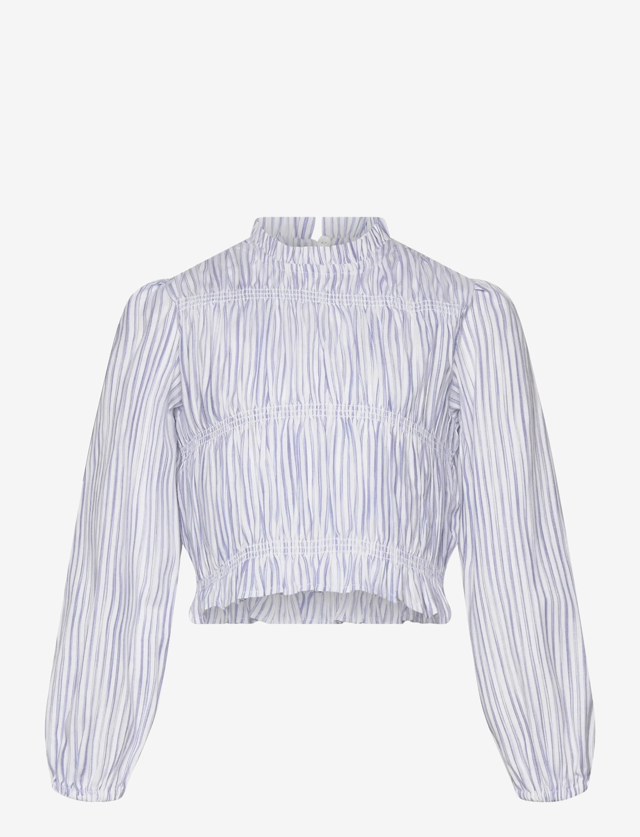 Mango - Striped cotton blouse - laveste priser - medium blue - 0