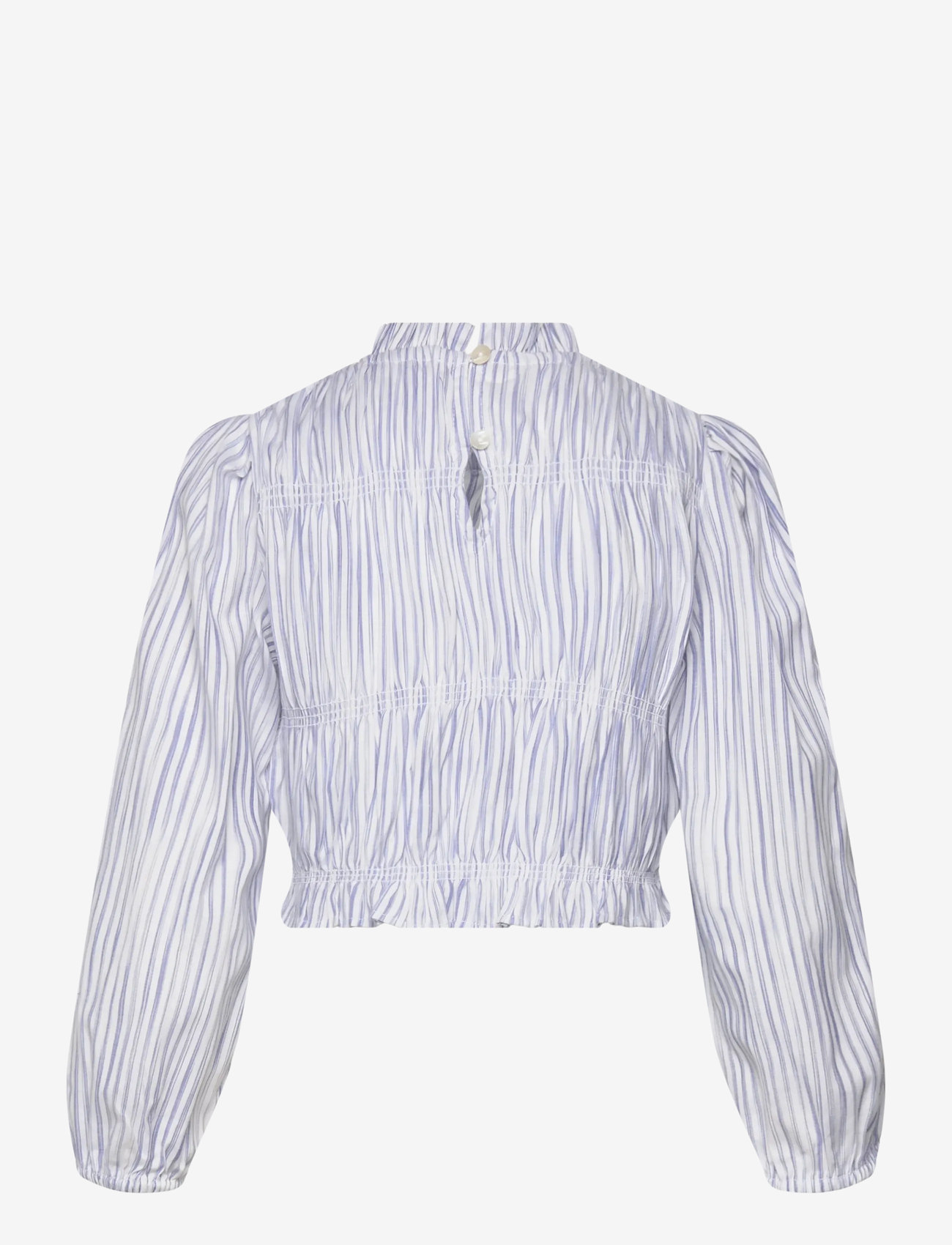 Mango - Striped cotton blouse - laveste priser - medium blue - 1