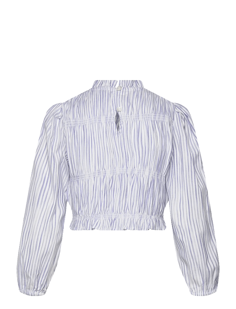 Mango - Striped cotton blouse - blusar & tunikor - medium blue - 1