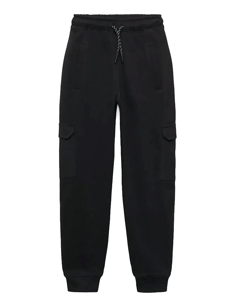 Mango - Cargo joggers with drawstring - cargohosen - black - 0