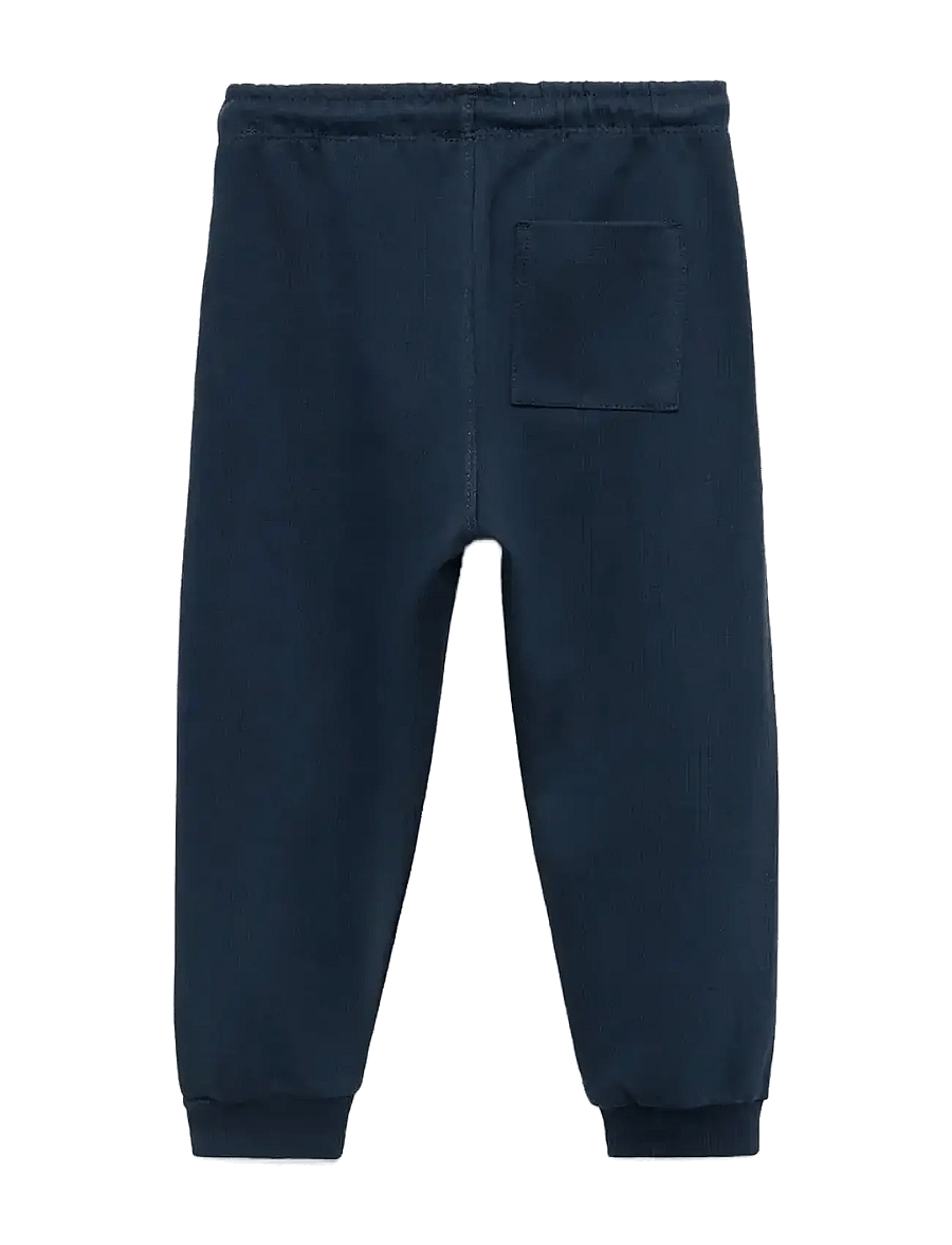 Mango - Cotton jogger-style trousers - mjukisbyxor - navy - 1
