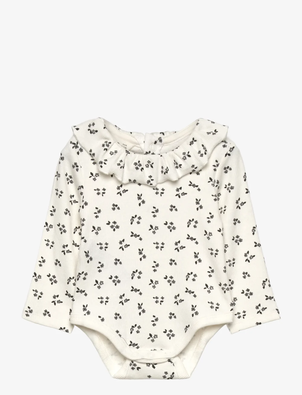 Mango - Floral ribbed body - långärmade bodies - charcoal - 0
