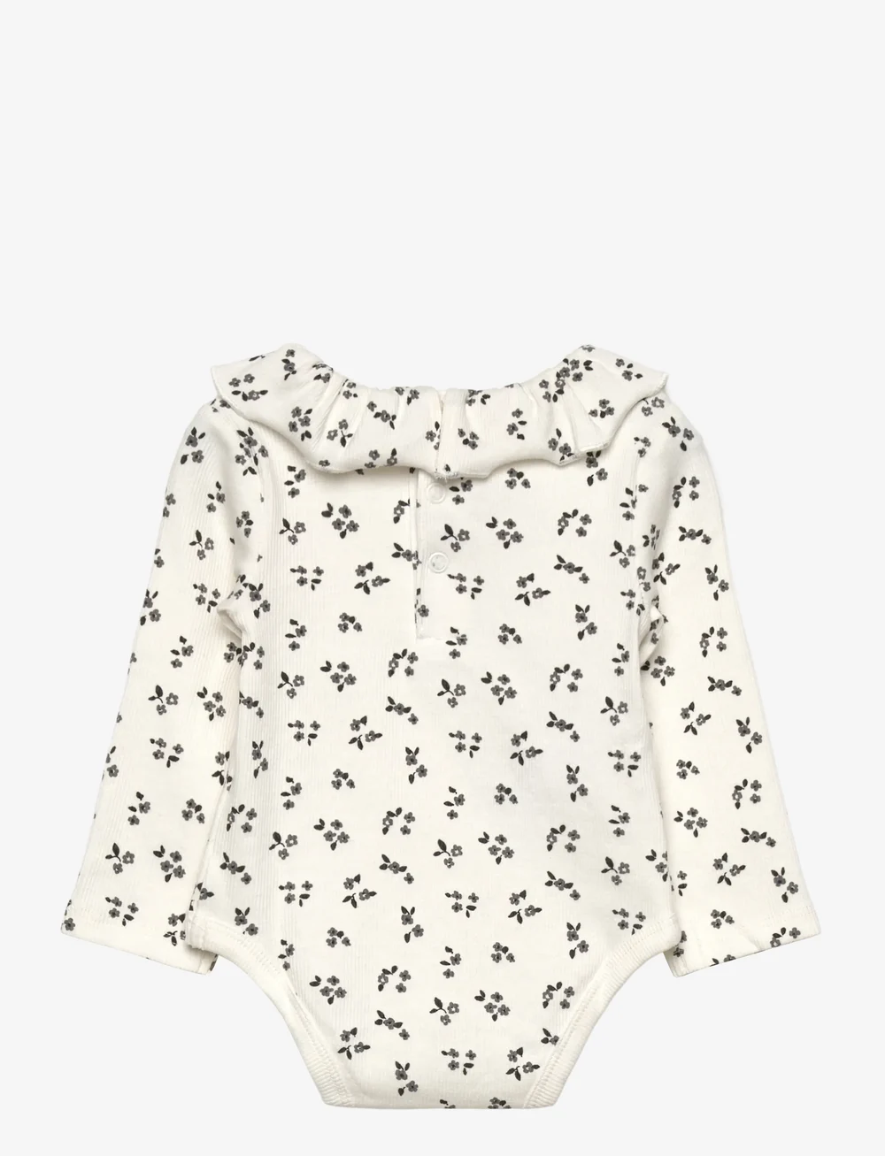 Mango - Floral ribbed body - långärmade bodies - charcoal - 1