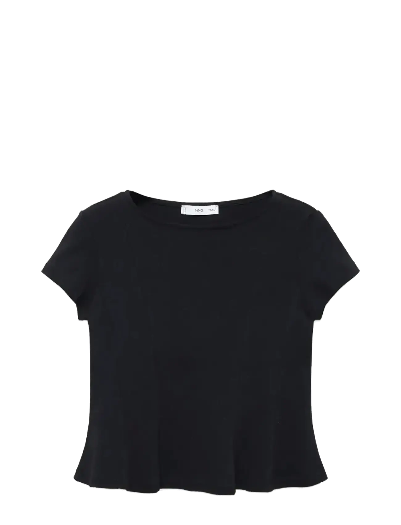 MANGO A-Line Baumwolle Tee Schwarz - S - Damen