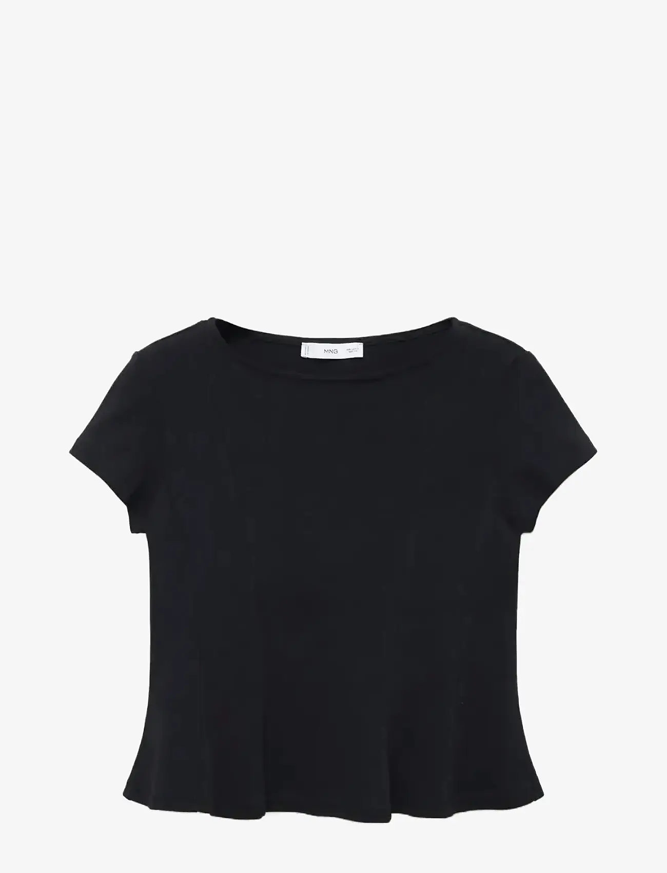 Mango - A-line cotton tee - t-shirts - black - 1