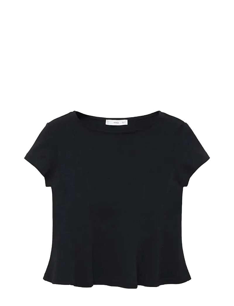 Mango - A-line cotton tee - t-shirts - black - 1