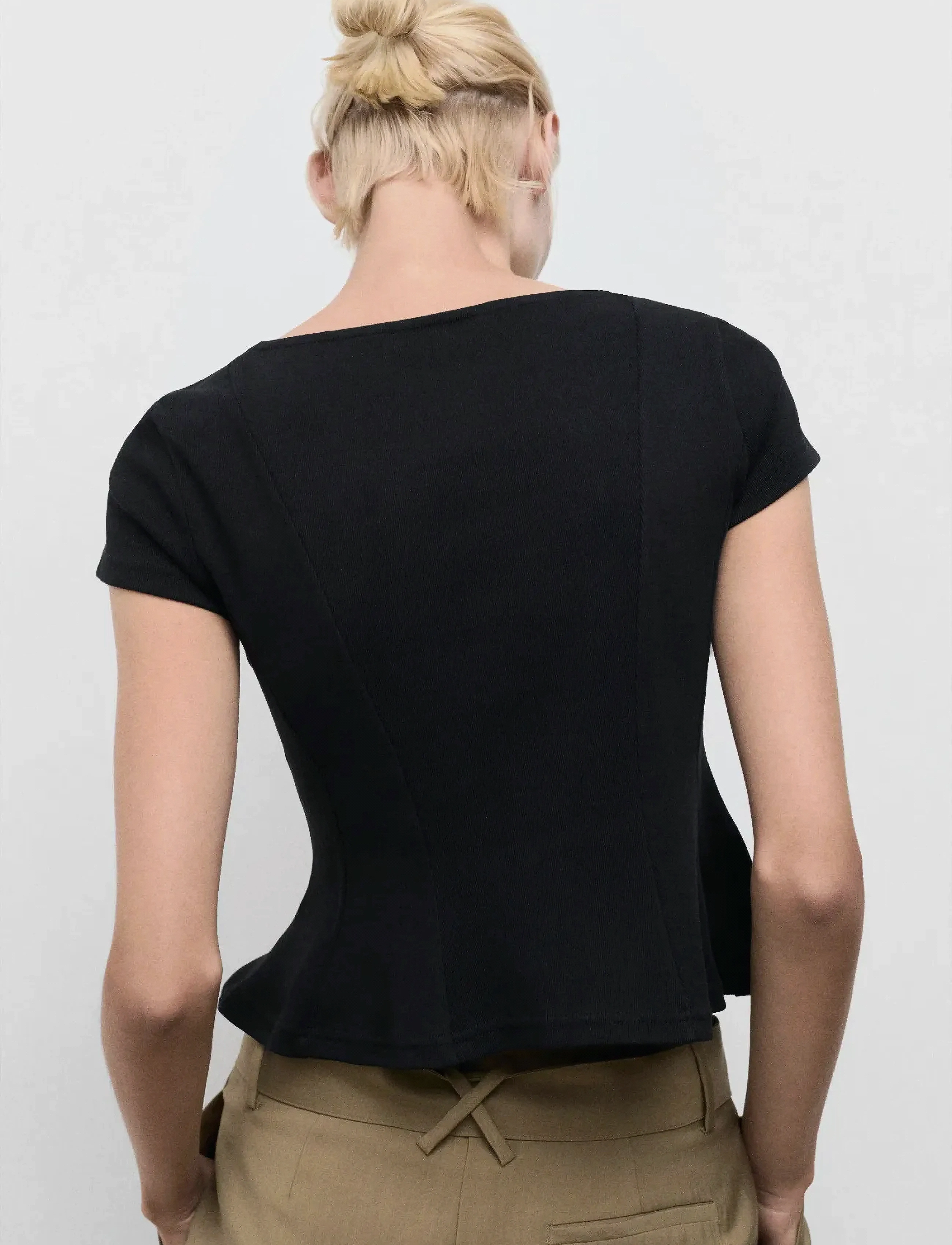 Mango - A-line cotton tee - madalaimad hinnad - black - 2