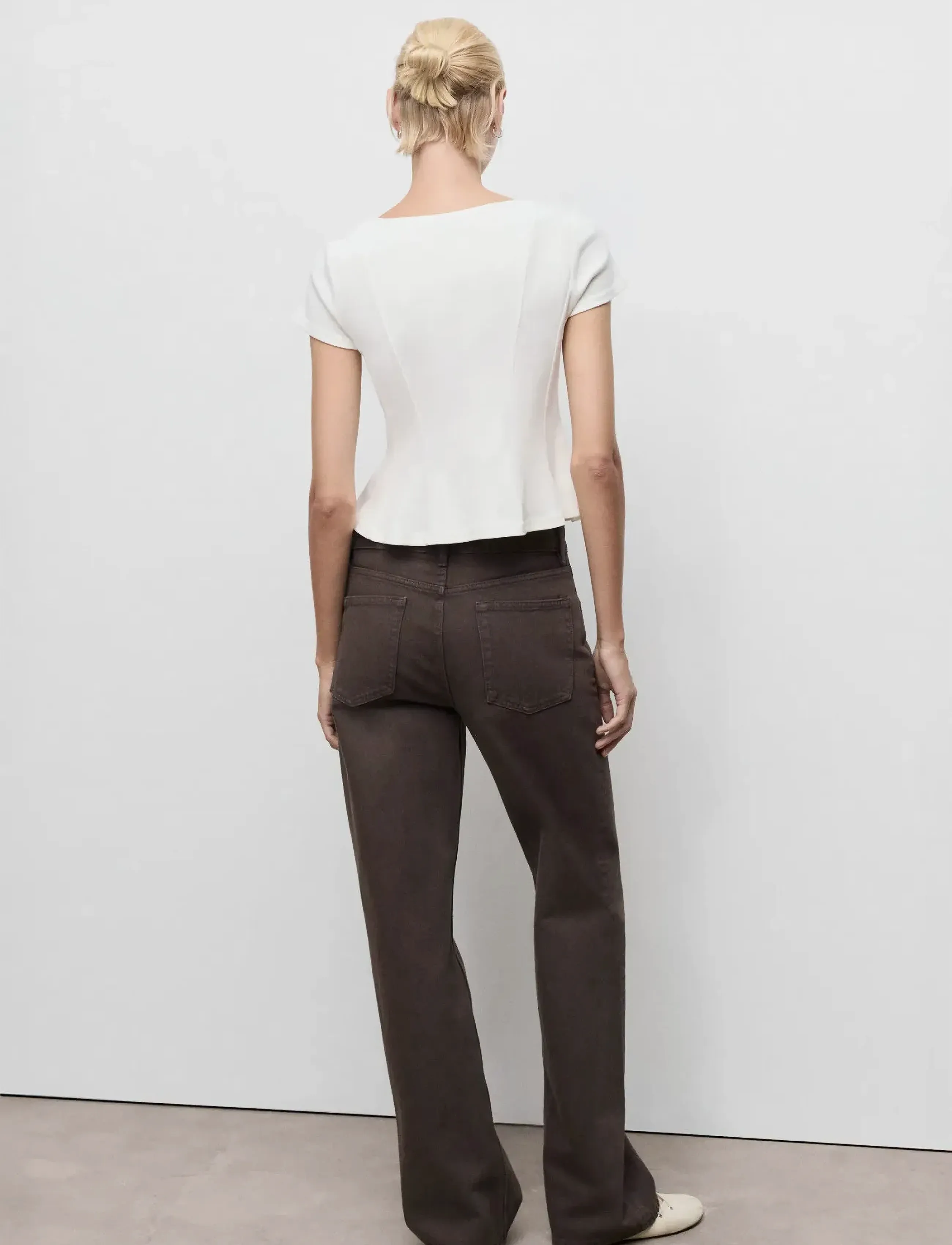 Mango - A-line cotton tee - t-skjorter - white - 2