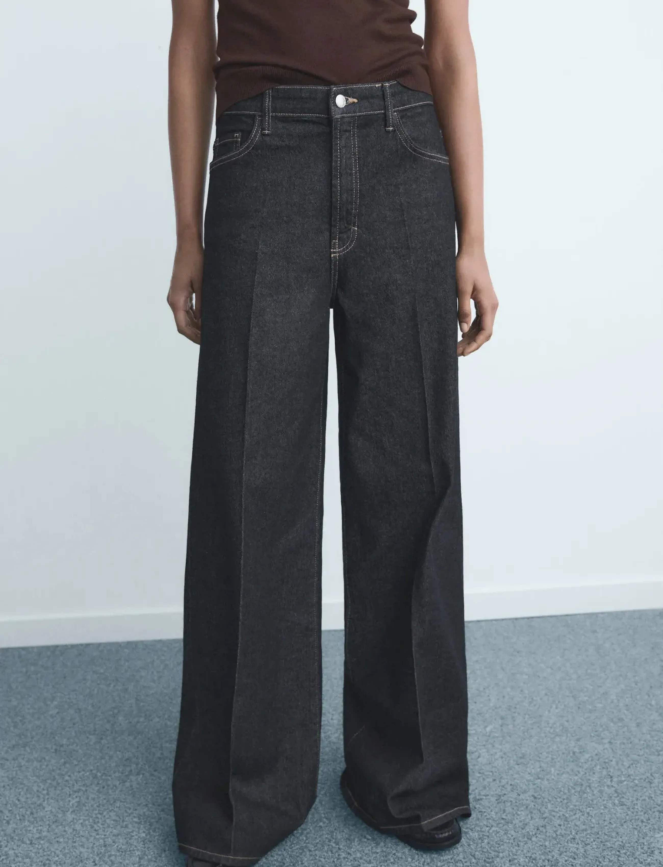 Mango High-waisted wideleg jeans - Jeans - OPEN BLUE / blue