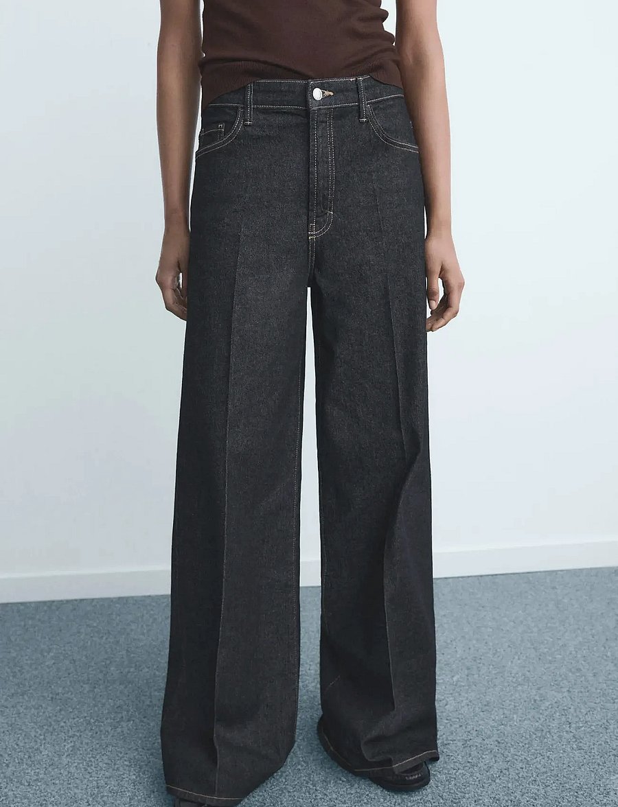 Mango - High-waisted wideleg jeans - hosen mit weitem bein - open blue - 0