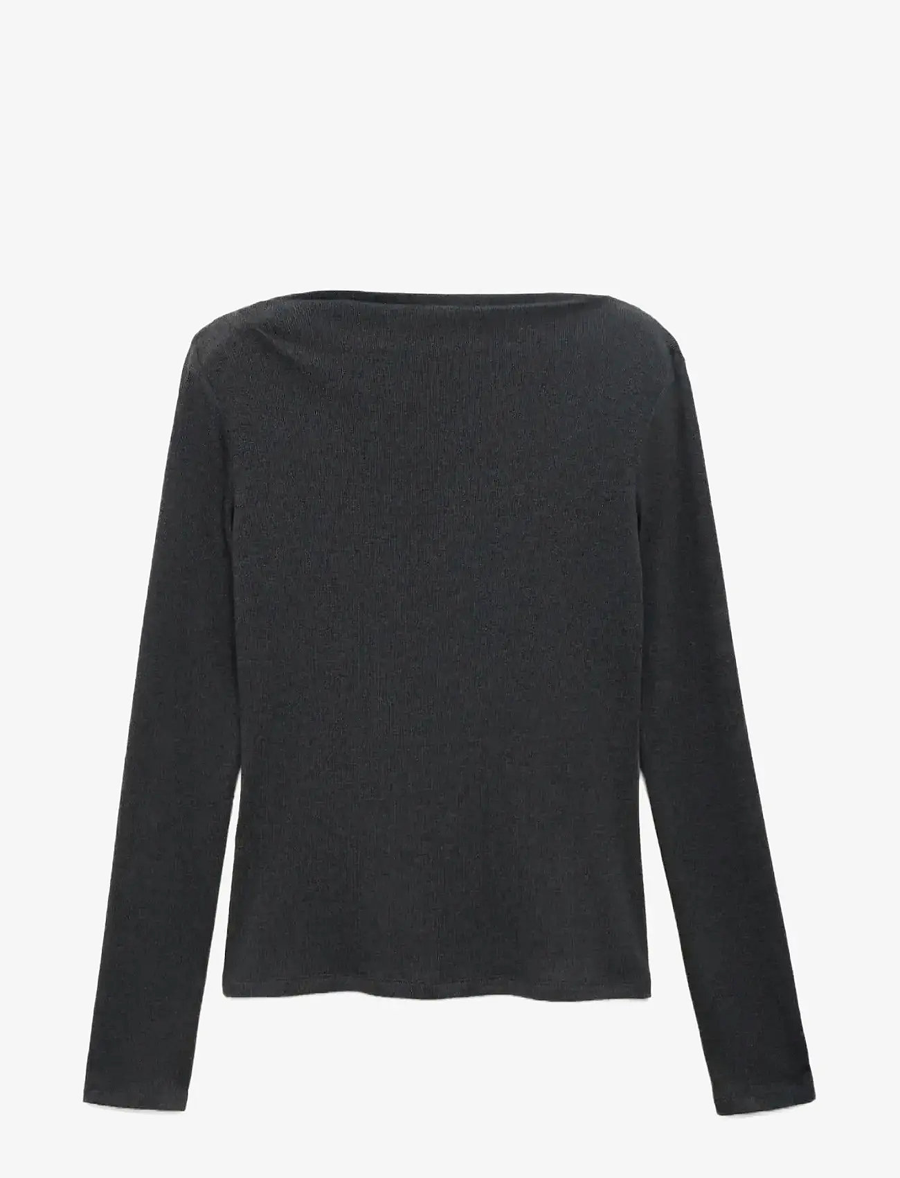 Mango - Long-sleeved boat-neck t-shirt - långärmade toppar - charcoal - 1