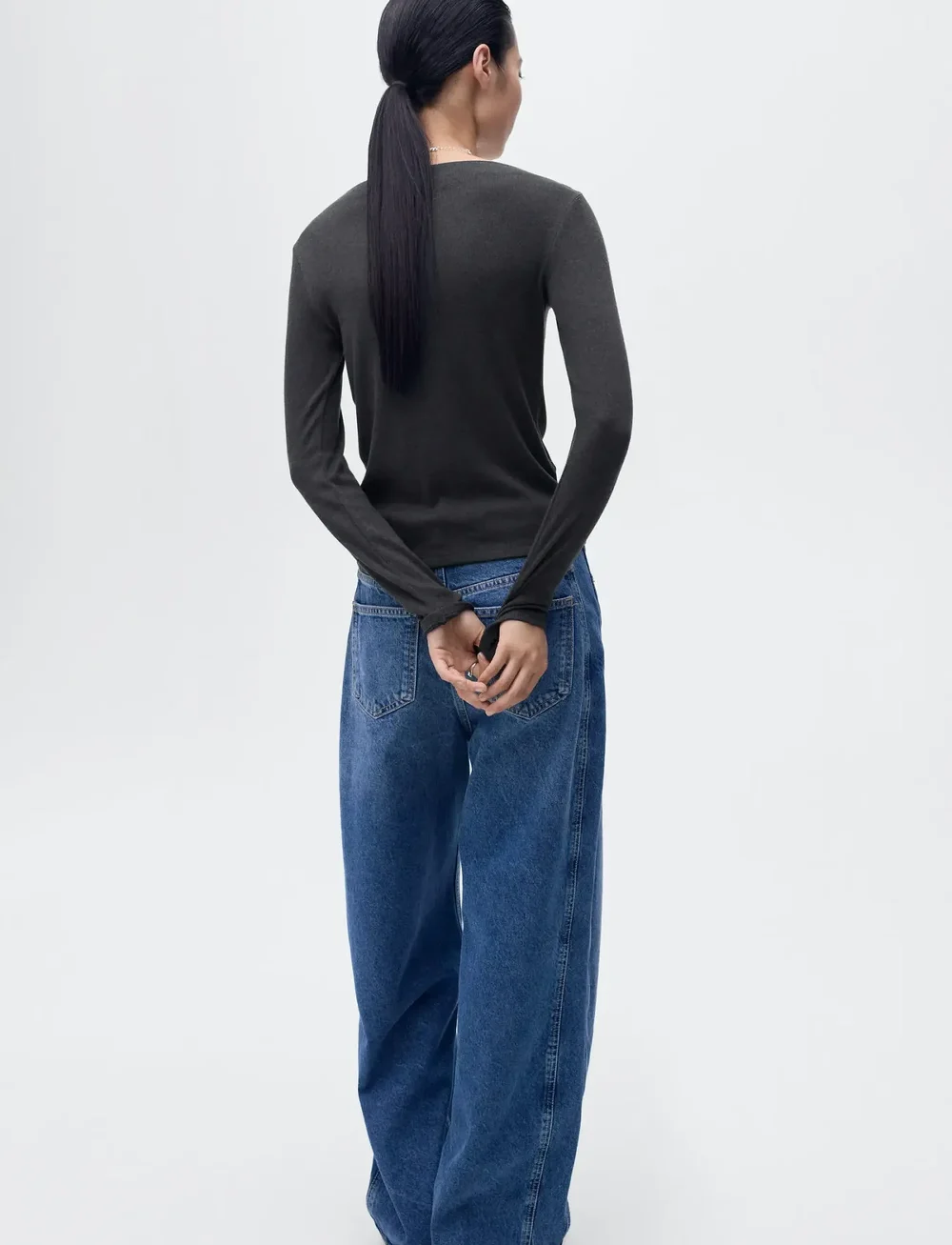 Mango - Long-sleeved boat-neck t-shirt - langärmlige tops - charcoal - 2