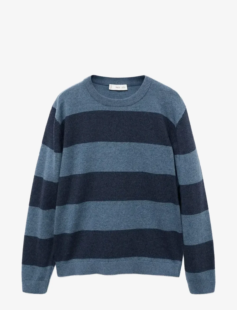 Mango - Knit striped sweater - pullover - medium blue - 1