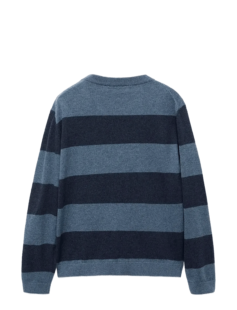 Mango - Knit striped sweater - trøjer - medium blue - 2