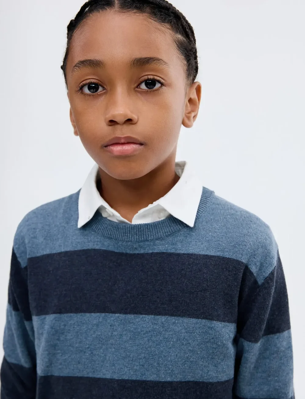 Mango - Knit striped sweater - pullover - medium blue - 0