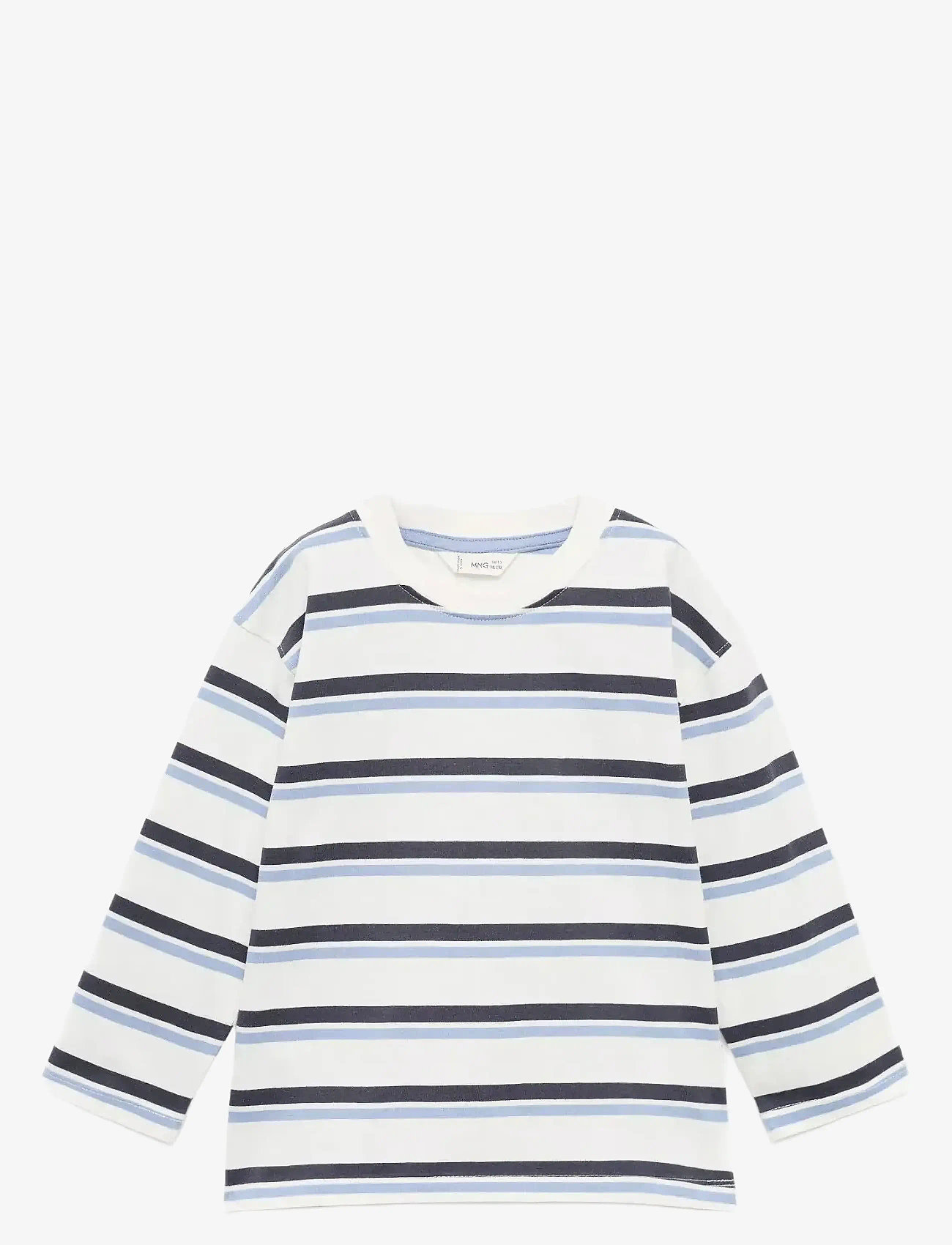 Mango - Striped cotton t-shirt - långärmade t-shirts - natural white - 1