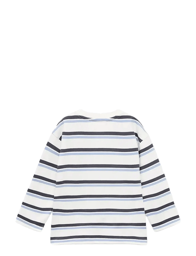 Mango - Striped cotton t-shirt - långärmade t-shirts - natural white - 2