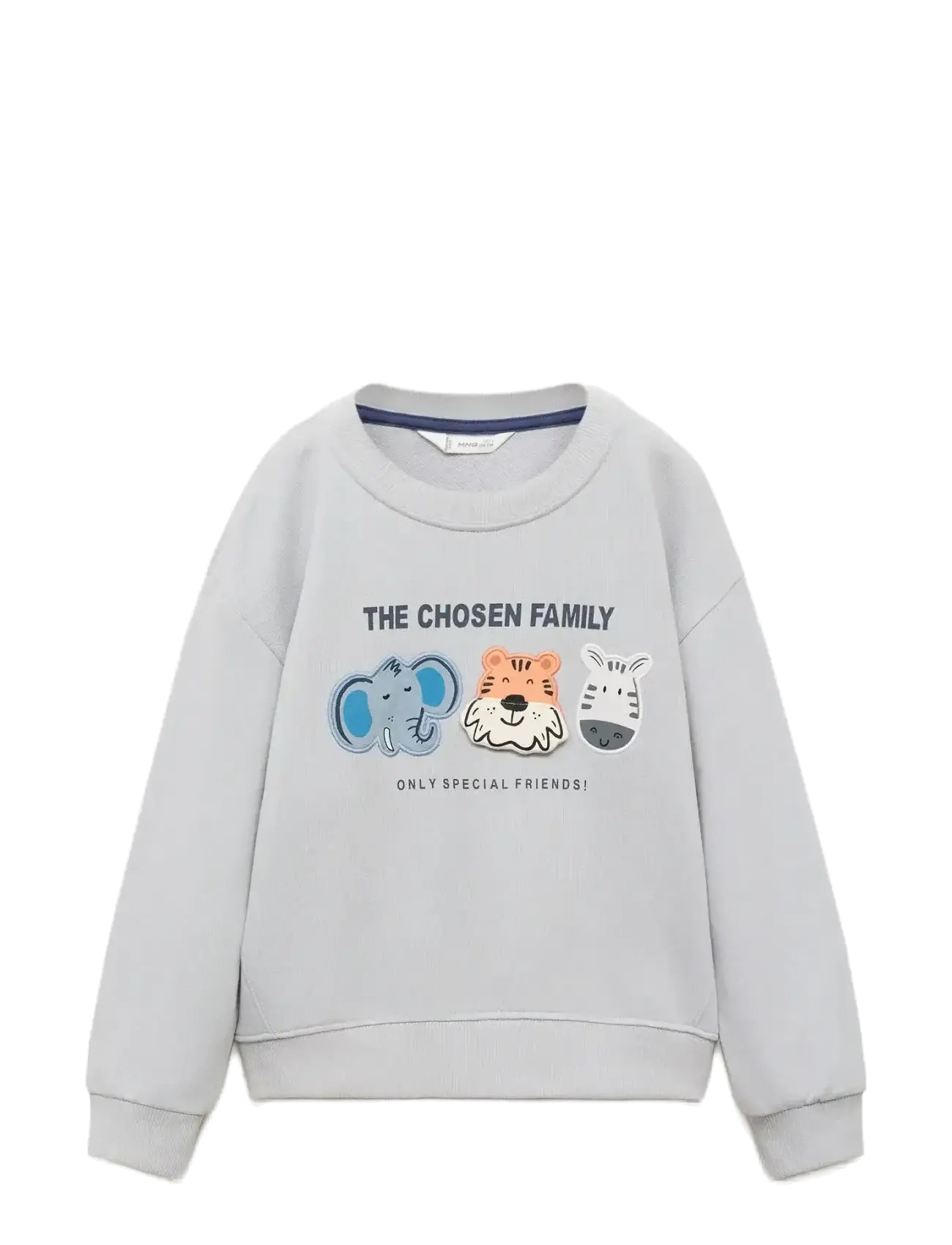 MANGO Sweatshirt With Bestickt Animals Cream - 3-4 - Kinder