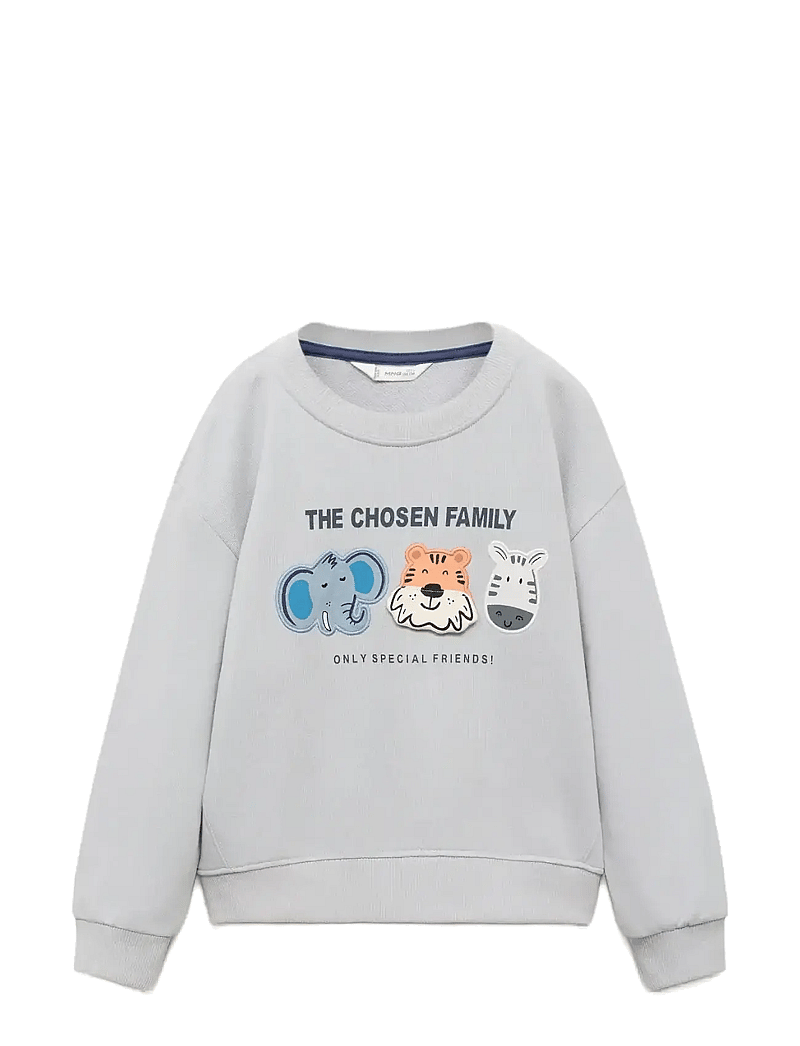 Mango - Sweatshirt with embroidered animals - sweatshirts - natural white - 1