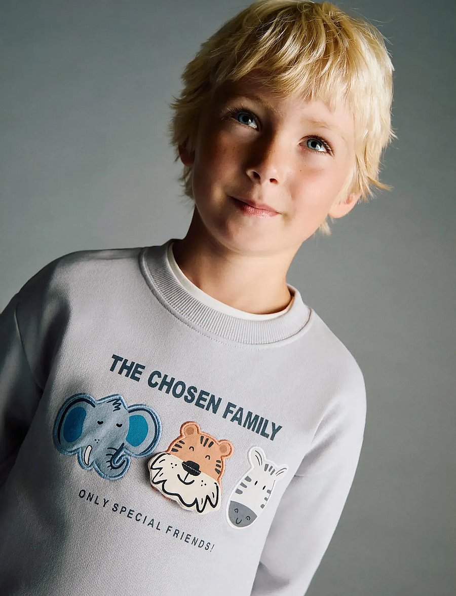 Mango - Sweatshirt with embroidered animals - sweatshirts - natural white - 0