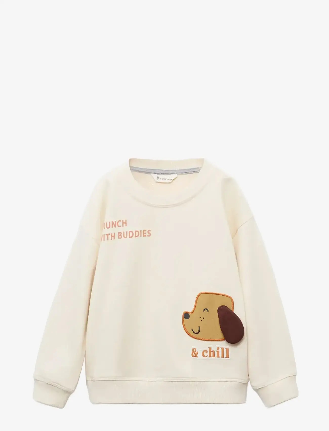 Mango - Sweatshirt with embroidered animals - høstklær - light beige - 0