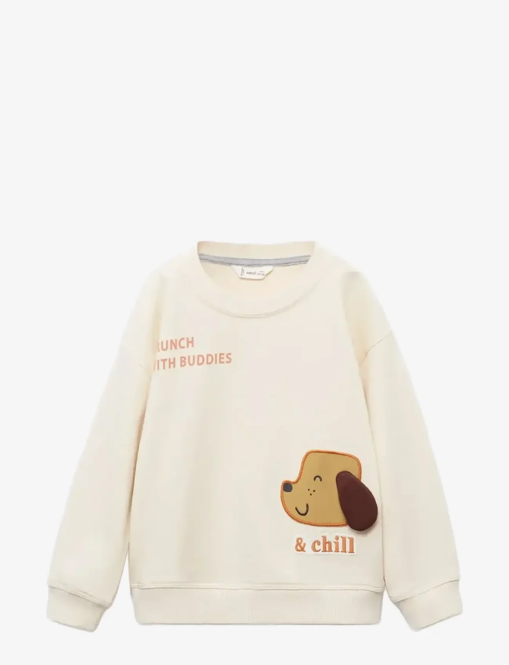 Mango - Sweatshirt with embroidered animals - sweatshirts - light beige - 1