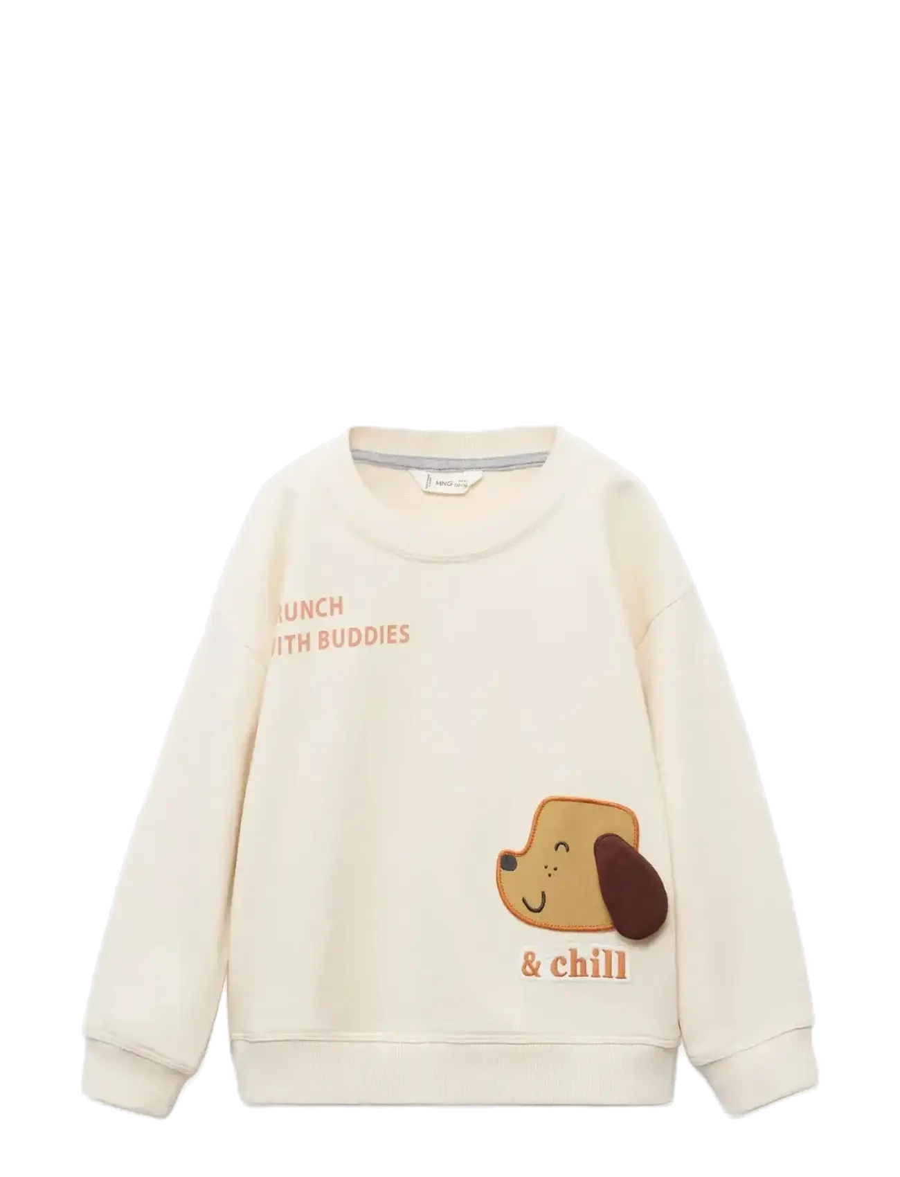 Mango Sweatshirt with embroidered animals - Last chance - LIGHT BEIGE / cream