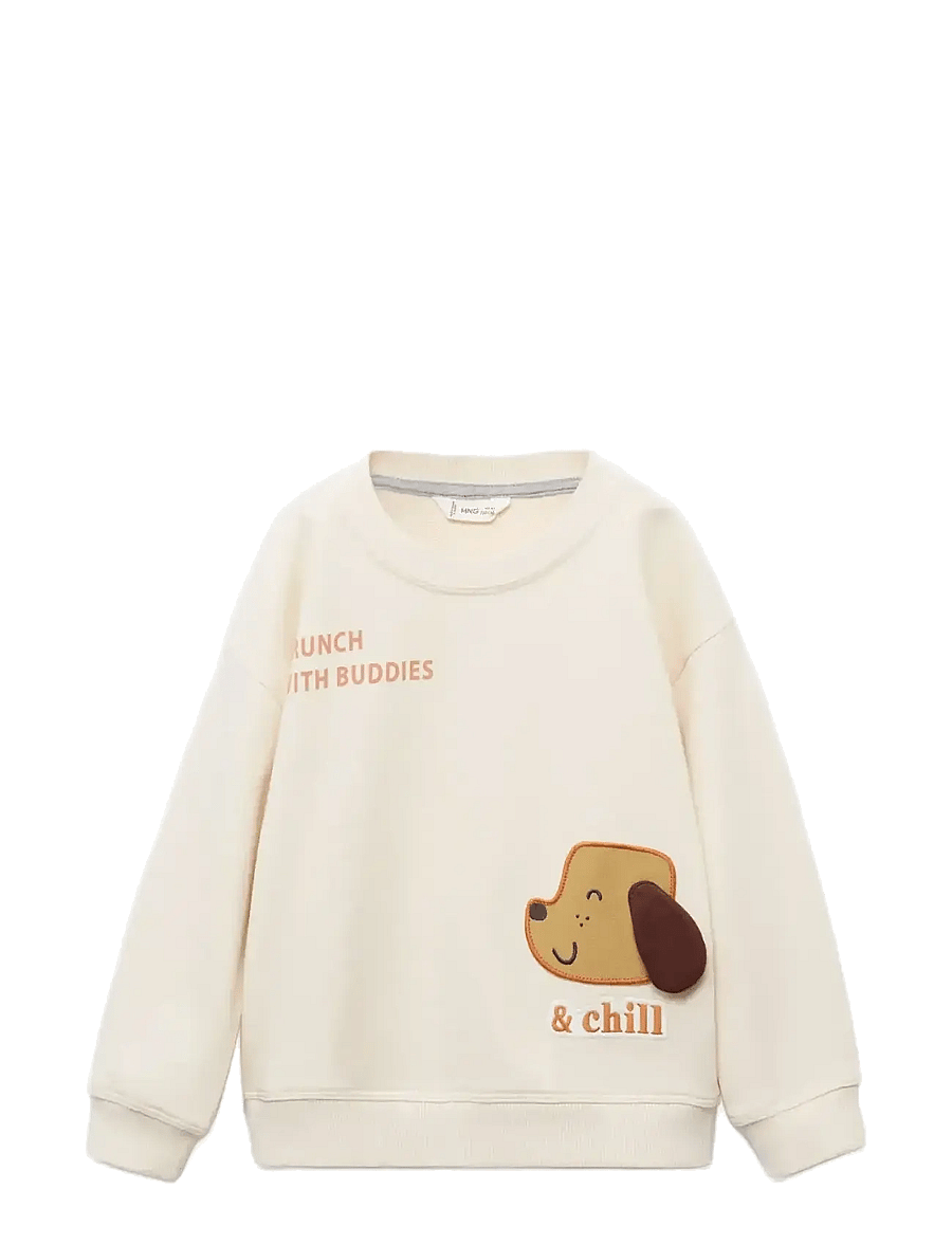 Mango - Sweatshirt with embroidered animals - sweatshirts - light beige - 1