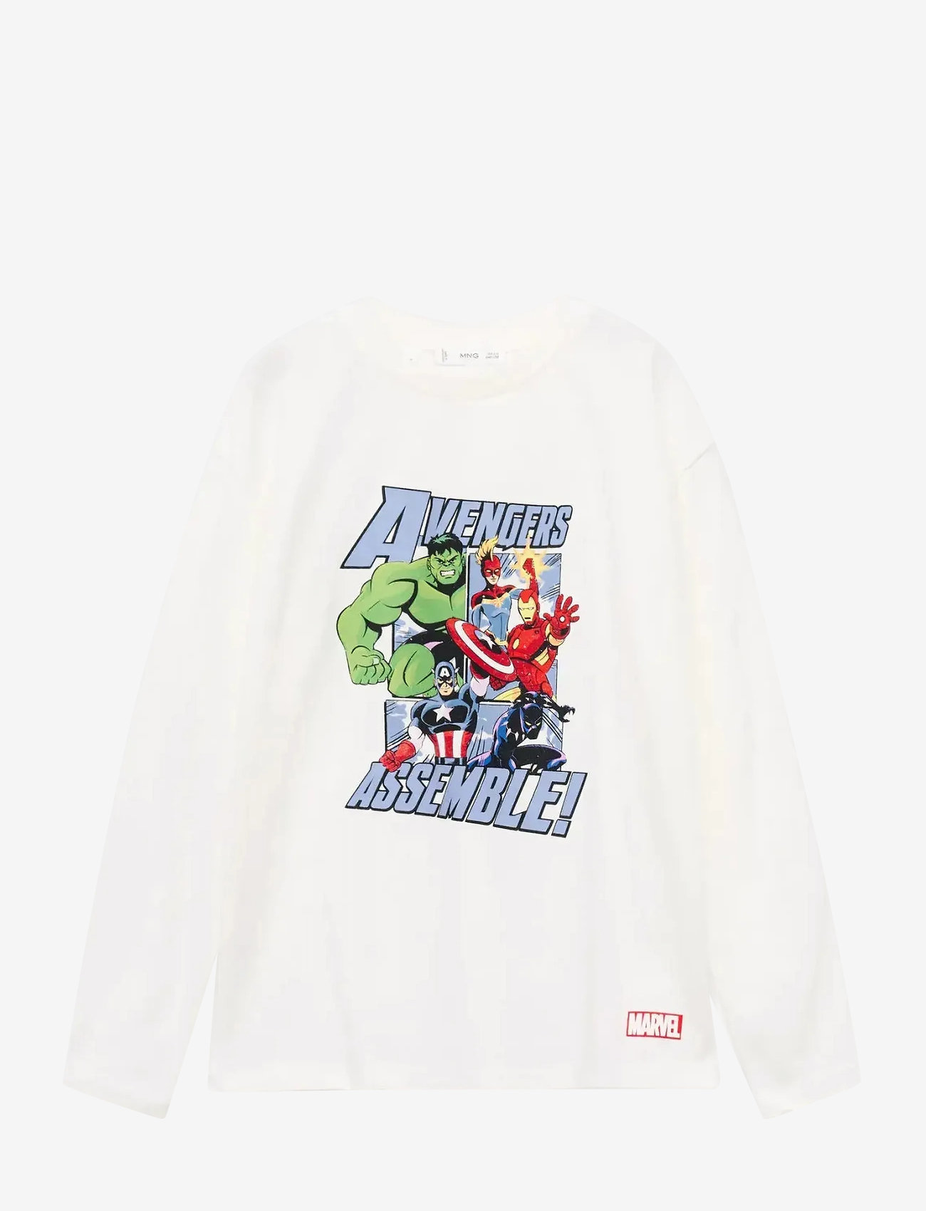 Mango - Superhero cotton Marvel t-shirt - langærmede t-shirts - natural white - 0