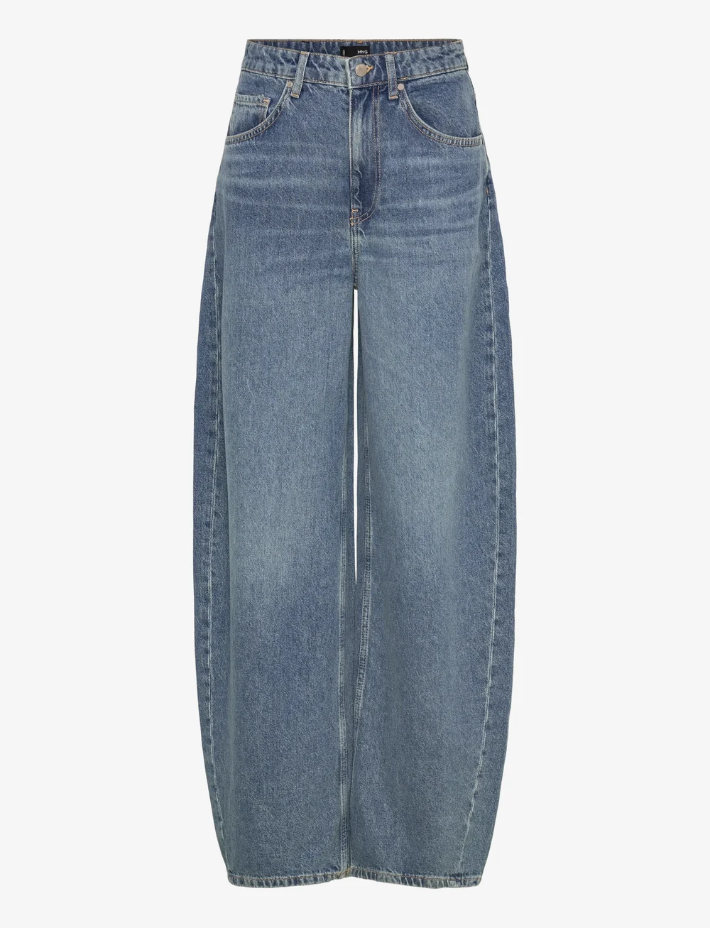 Mango - Mid-rise balloon jeans - barrel jeans - open blue - 0