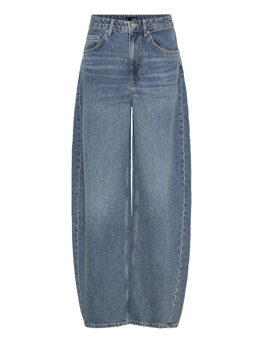 Mango - Mid-rise balloon jeans - barrel jeans - open blue - 1