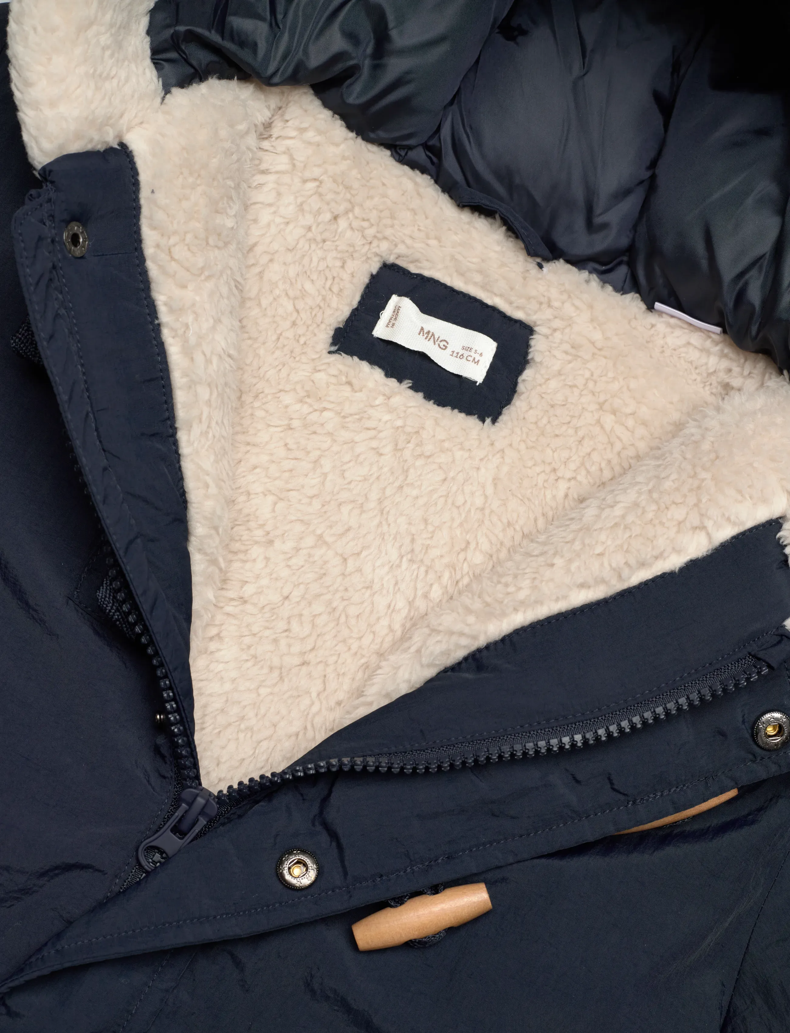 Mango - Hooded anorak with buttons - outerwear - navy - 2