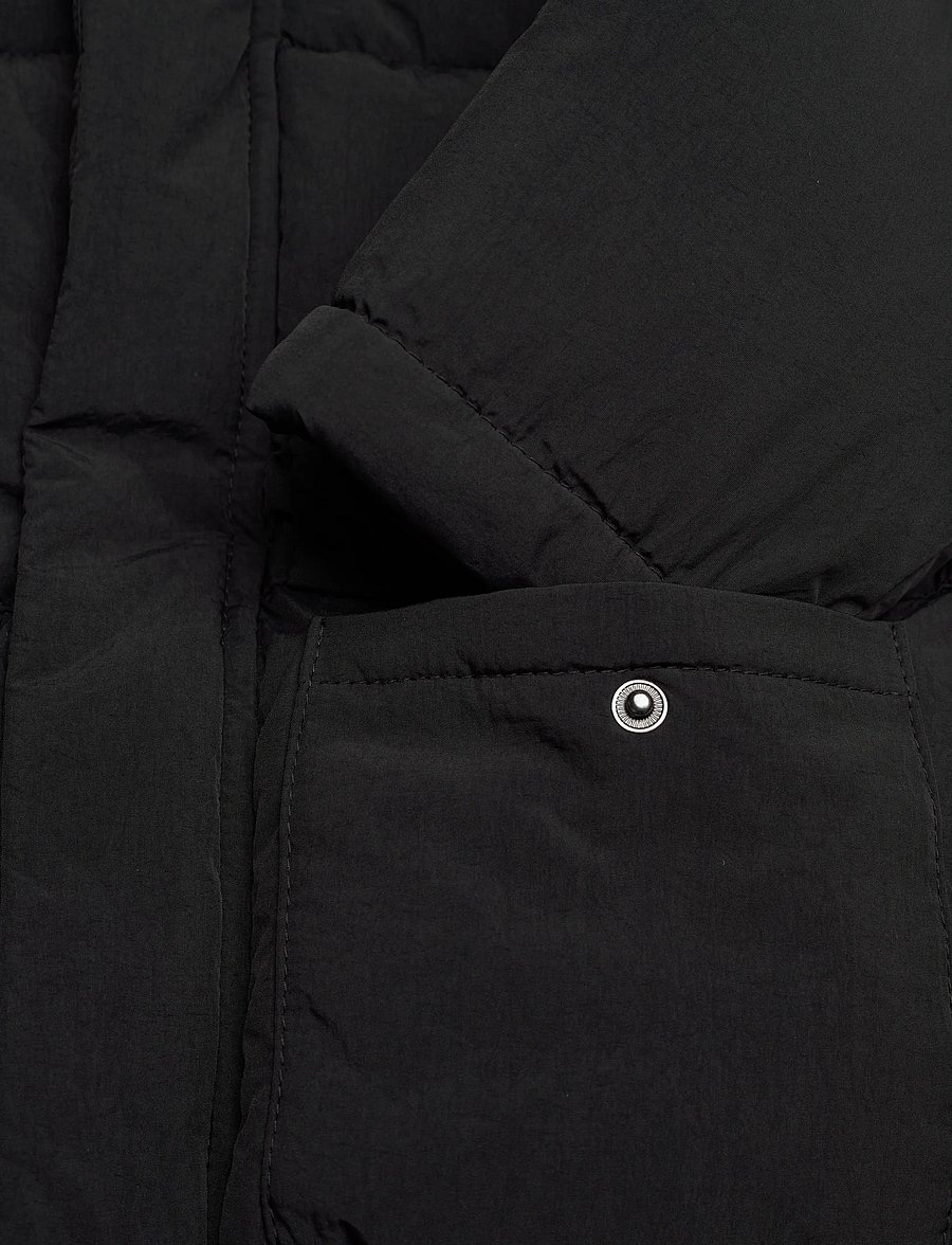 Mango - Puffer coat with fur-effect hood - vinterjackor - black - 4