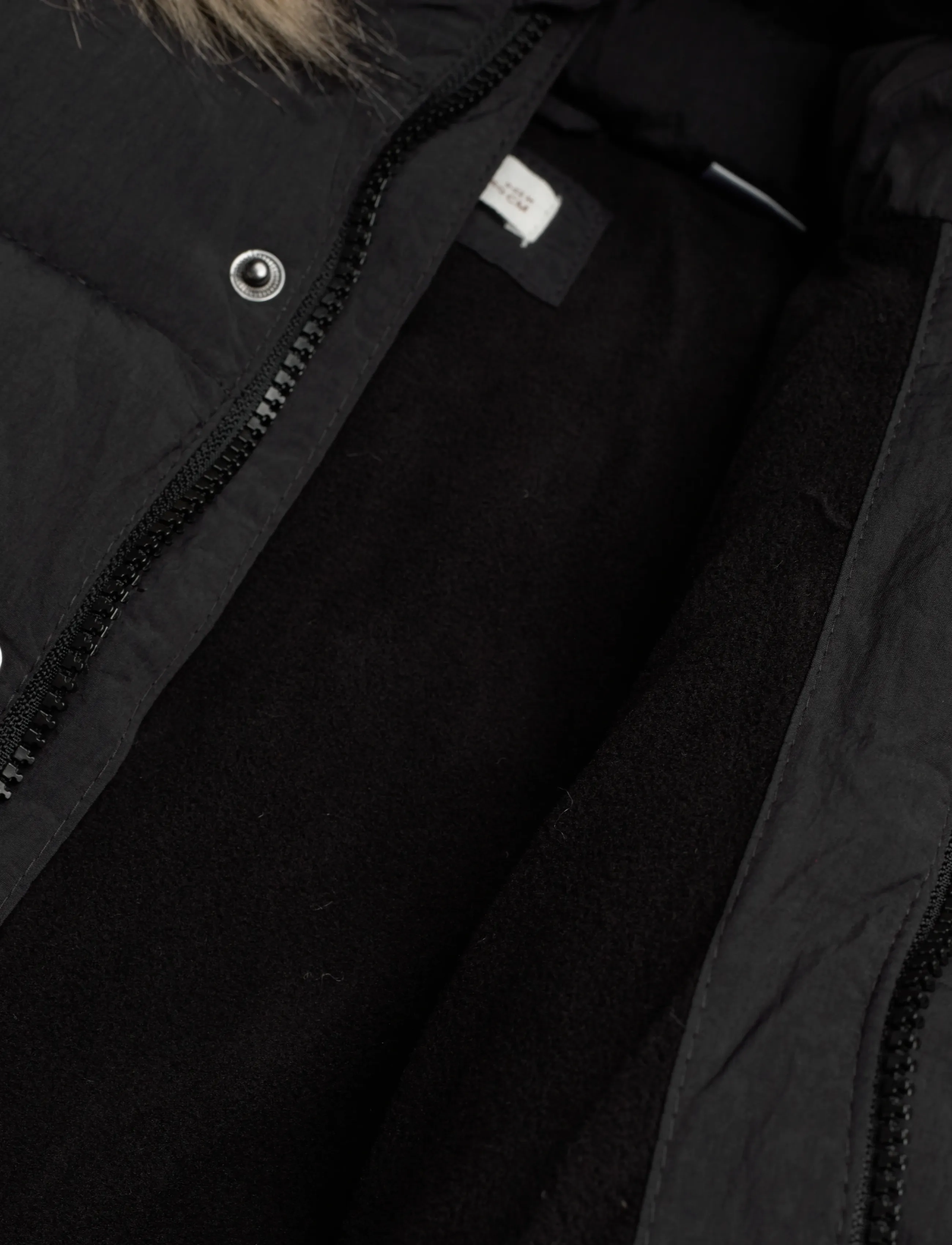 Mango - Puffer coat with fur-effect hood - ytterkläder - black - 5