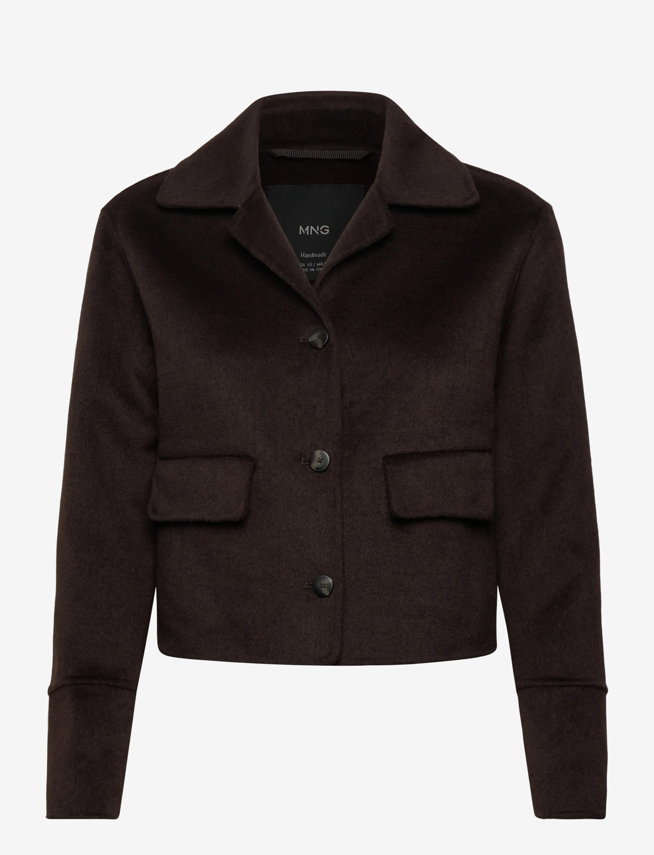 Mango - Wool jacket with buttons - høstjakker - medium brown - 0