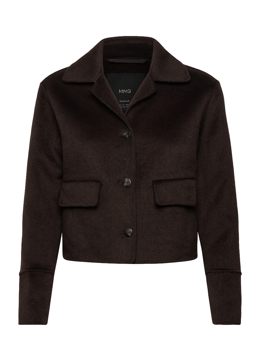Mango - Wool jacket with buttons - ulljackor - medium brown - 1