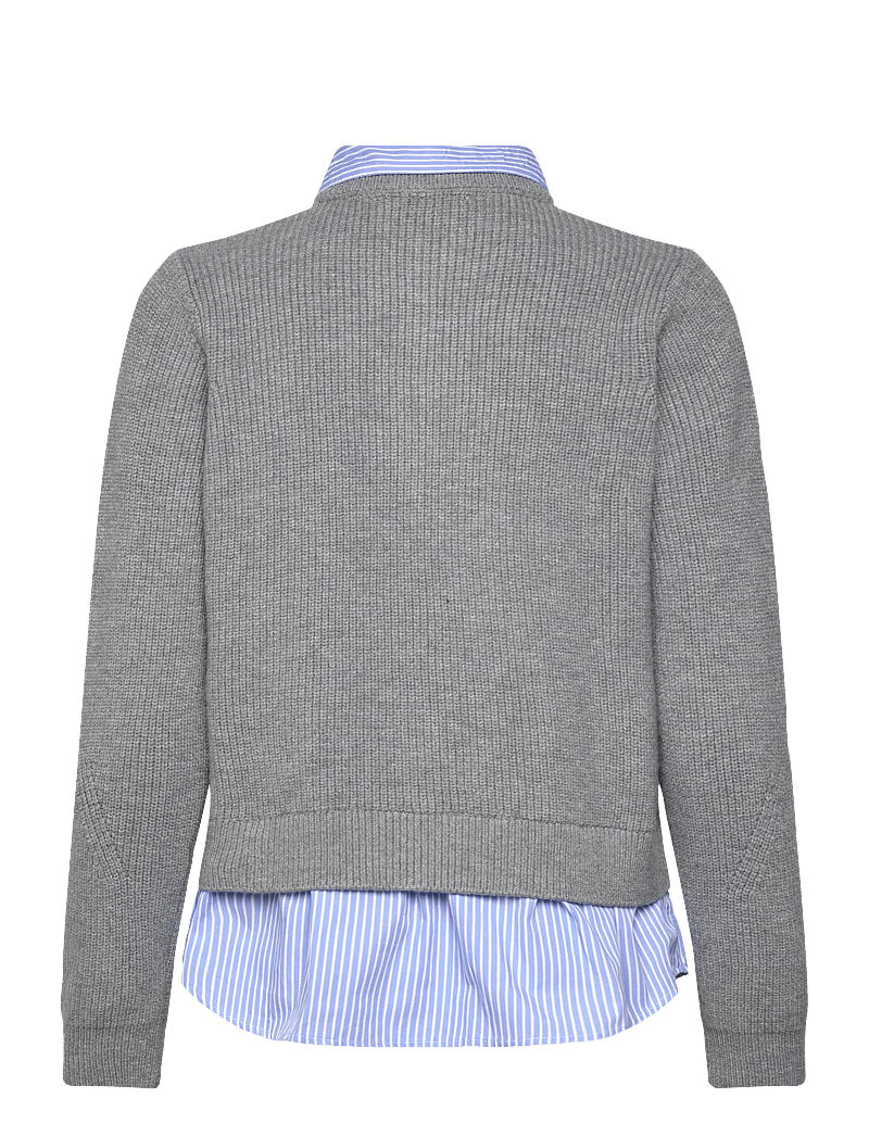 Mango - Combined knitted cardigan - koftor - grey - 1