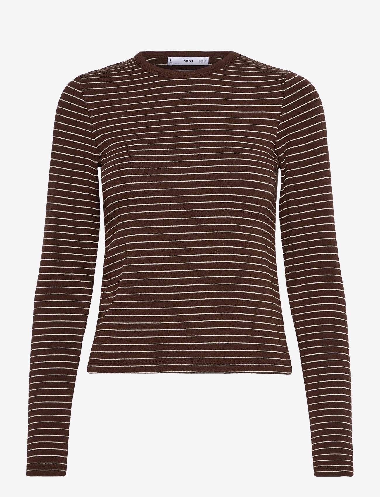 Mango - Long-sleeved striped t-shirt - brown - 1