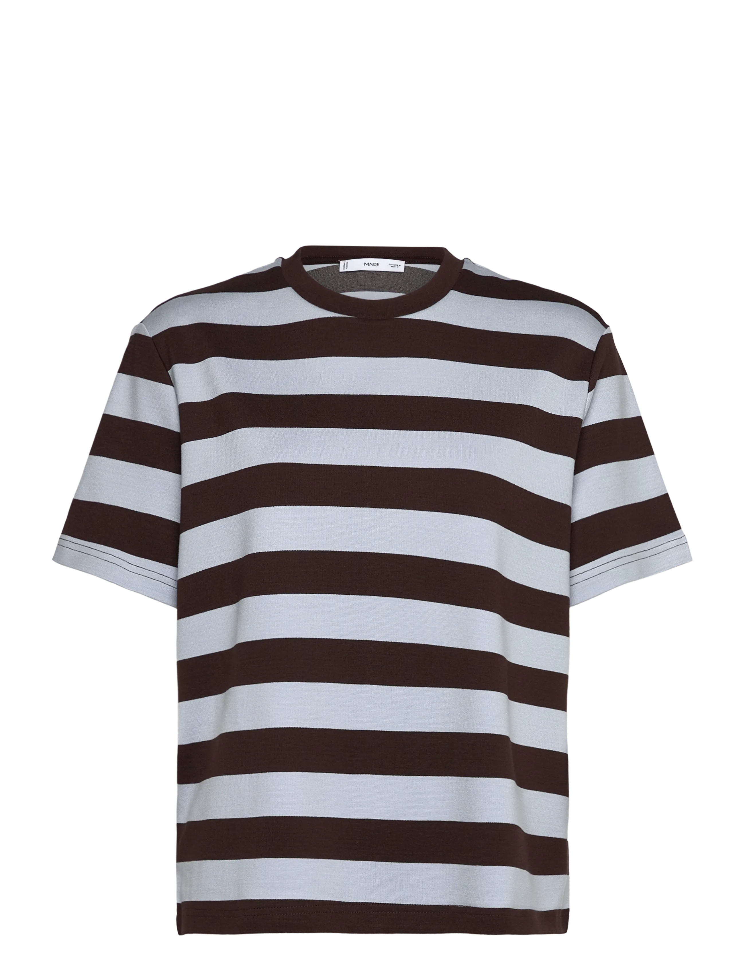 Mango Striped short-sleeved t-shirt - T-shirts - BROWN / brown