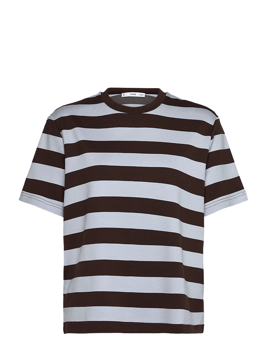 Mango - Striped short-sleeved t-shirt - t-shirts - brown - 1