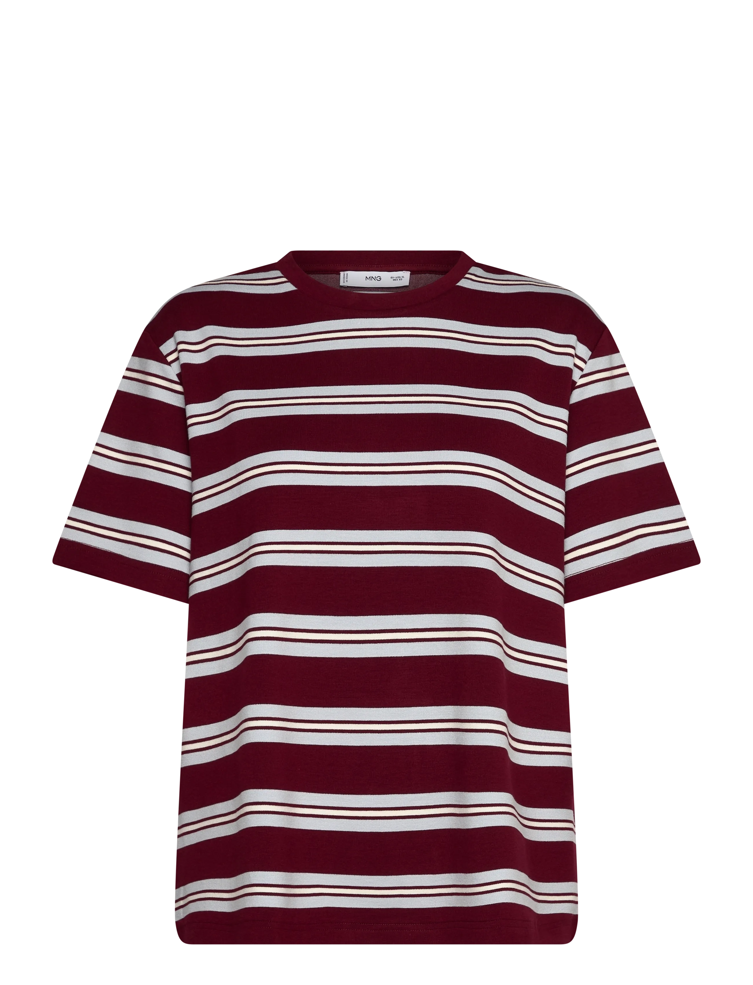 Striped short-sleeved t-shirt - DARK RED