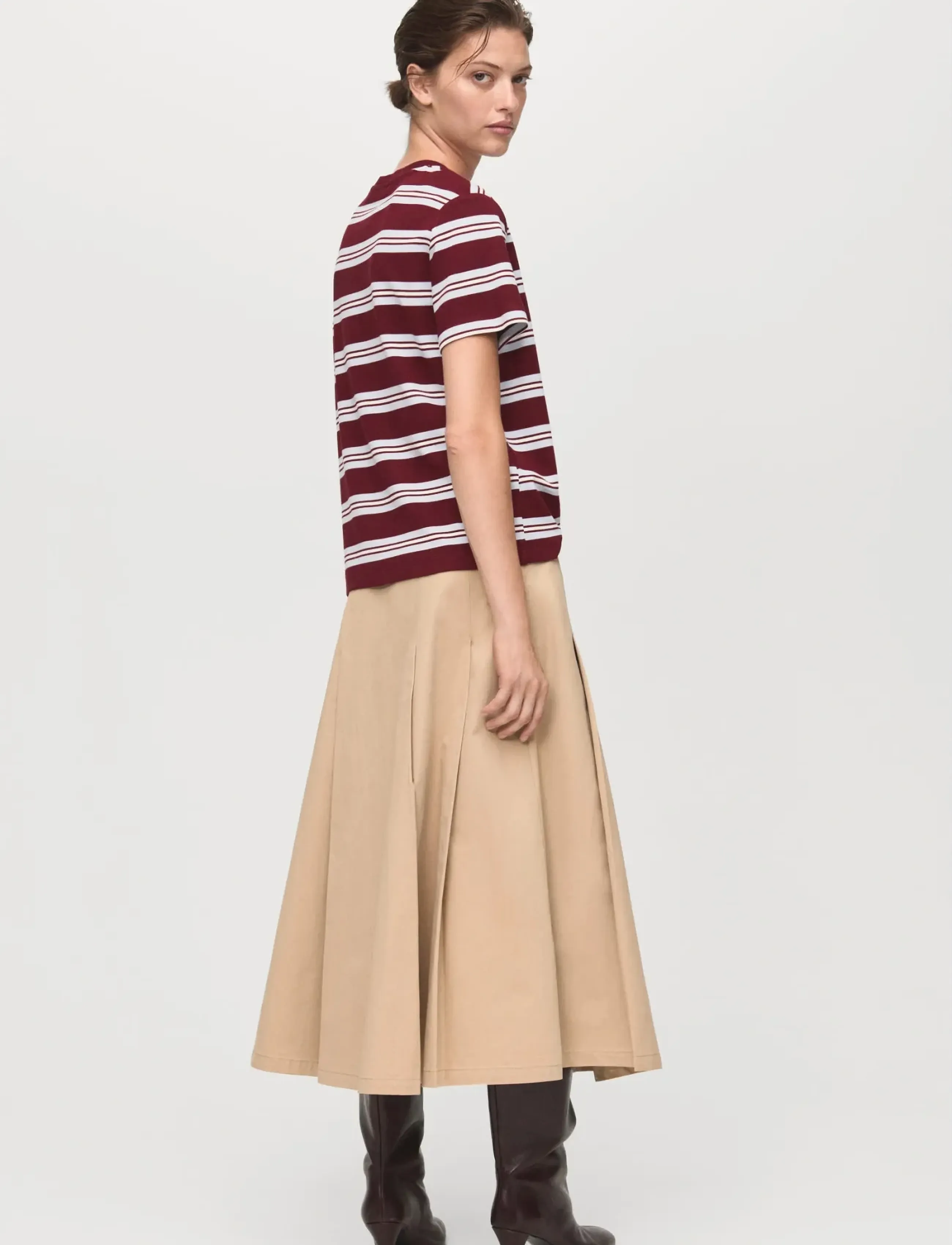 Mango - Striped short-sleeved t-shirt - laagste prijzen - dark red - 3